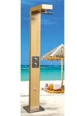 İroko Ağacı Ahşap Açık Alan Havuz Duş Sistemi