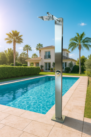 Paslanmaz Sıcak Soğuk Havuz Duş Kolonu