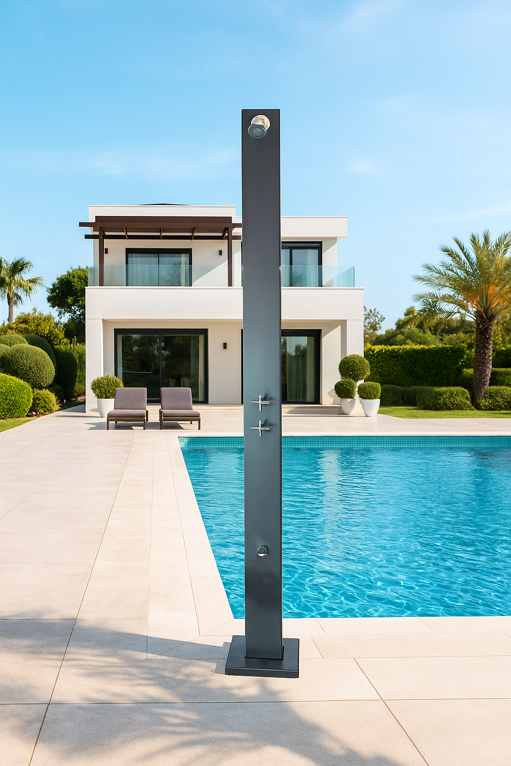 Antrasit Ayak Yıkamalı Havuz Duşu