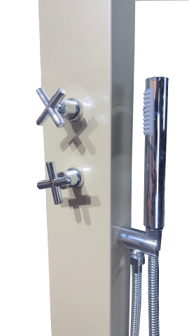 Kare Tepeli Havuz Duş Kolonu Yan Elcikli